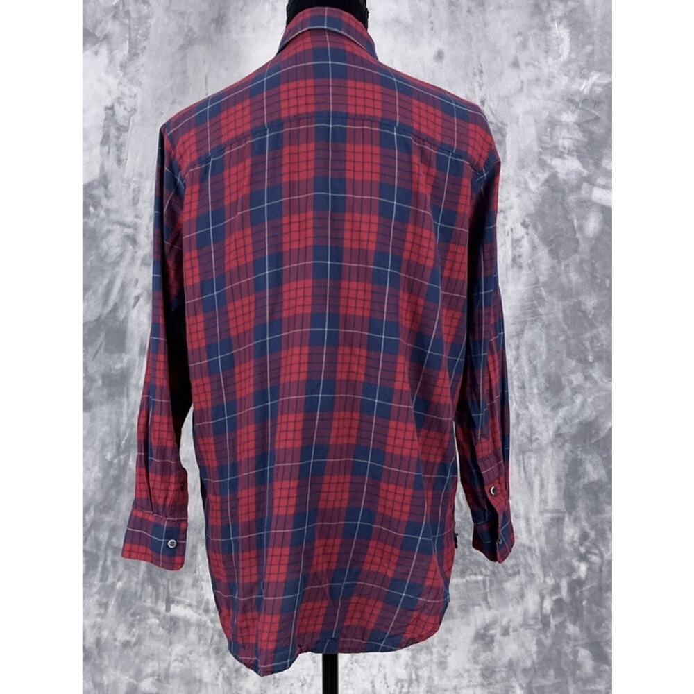 J.Crew Boy Fit Women's Size M Red / Blue Plaid Button-Up 100% Cotton Shirt - Picture 9 of 16